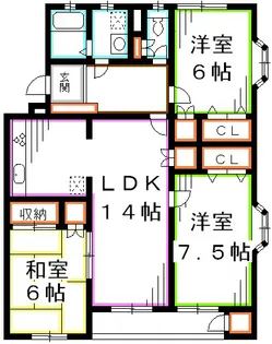 桜橋コートB棟【2階】の間取り