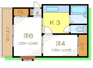ハイム岡野【2階】の間取り