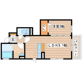 カーサ・フェリーチェ桜【1階】の間取り