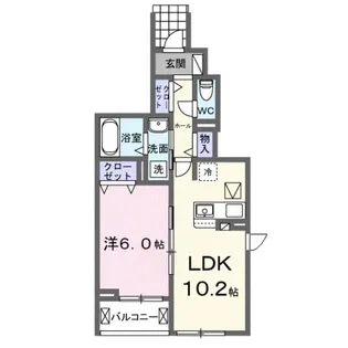 クレシェント【1階】の間取り