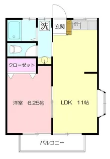 第9もえぎ野ハイツ【2階】の間取り