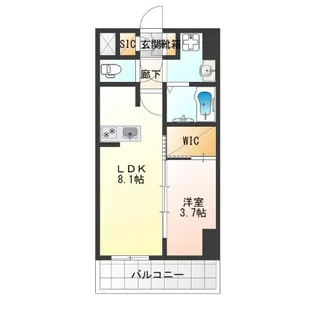 レオンコンフォート難波クレア【13階】の間取り