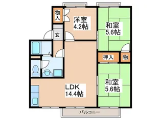 セジュール・ウイング【2階】の間取り