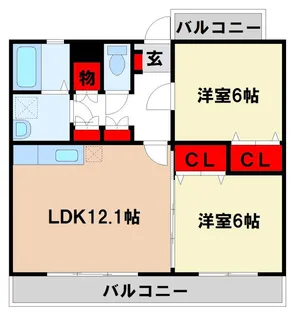フォリア大佐野【2階】の間取り