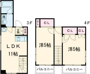 AN町屋ハイツの間取り