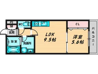 アート長瀬B【2階】の間取り