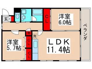 LEO弐拾番館【2階】の間取り