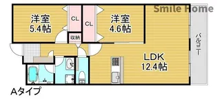 フォレスタ岸里【2階】の間取り