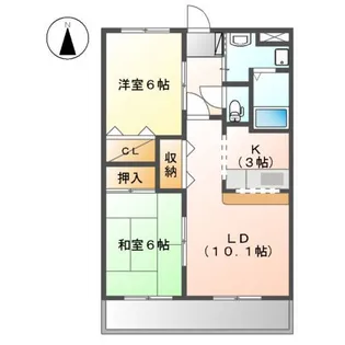 リバーサイド五明C【2階】の間取り