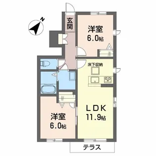 エストテラス【1階】の間取り