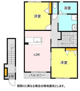 エアリー・ミニヨンA【2階】の間取り