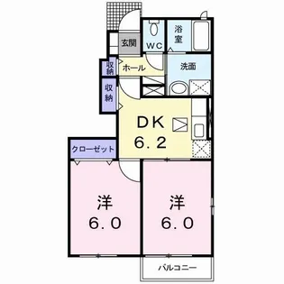 ハーモニアス・フェイバーA【1階】の間取り