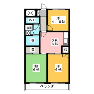 パラマウント野川【1階】の間取り