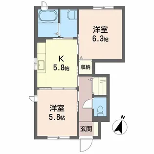 グランマスト論田 A棟【1階】の間取り