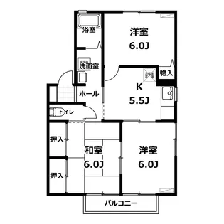 大山台ハイツ【2階】の間取り