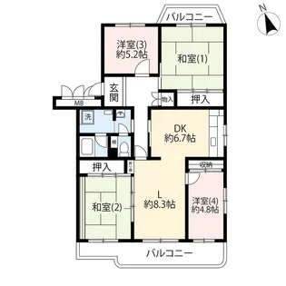 UR小山田桜台【3階】の間取り