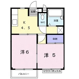 レジデンス下栗【2階】の間取り