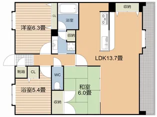 ロフティ郡元駅前805号室【8階】の間取り