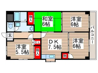 第3プロスペールE【1階】の間取り