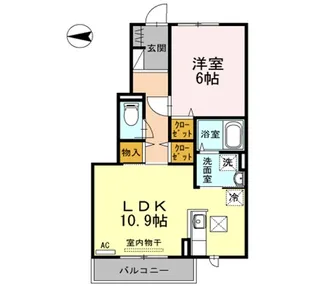 1LDKの間取り画像