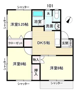 アメミヤハイム【1階】の間取り
