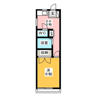 1DKの間取り画像