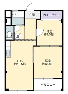 習志野コーポラス【6階】の間取り