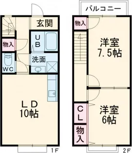 滋賀県長浜市小堀町【アパート】の間取り