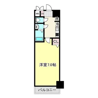 CREST TAP 神戸湊町 NOIR【8階】の間取り