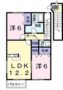 カーサ ビエント D棟【2階】の間取り