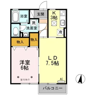メゾン・あづみの里 A ダ【1階】の間取り