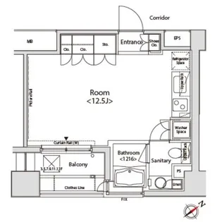 カスタリア目黒かむろ坂【14階】の間取り