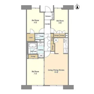 埼玉県志木市幸町1【マンション】の間取り