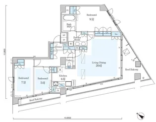 オーキッドレジデンス六本木【14階】の間取り