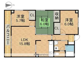 ライフ第5マンション大平台【2階】の間取り