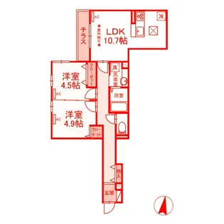シャ卜ン湘南藤沢【1階】の間取り