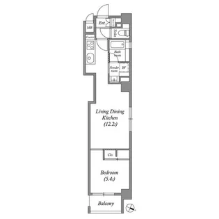 ASTILE日本橋浜町【7階】の間取り