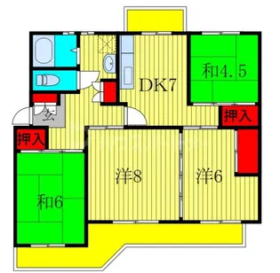 船橋グリーンハイツ1号棟【5階】の間取り