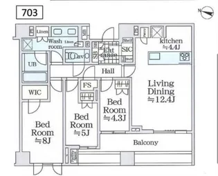 ザ・パークハウス千代田六番町【7階】の間取り