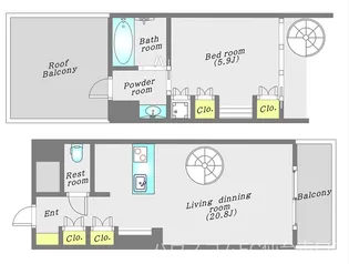 シーズンフラッツ上杉【12階】の間取り