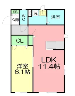 常楽ハイツ5【2階】の間取り
