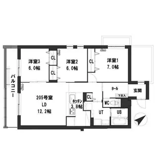 グランメール楓【2階】の間取り