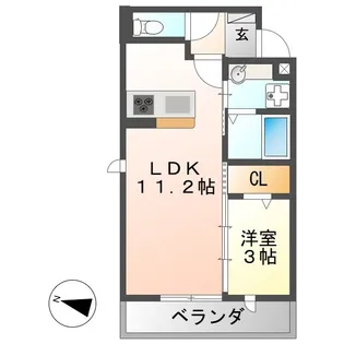 クレール【1階】の間取り