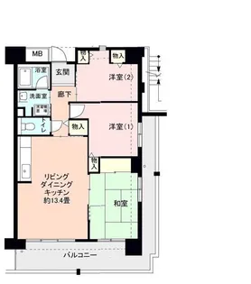 フロール山田町第1【1階】の間取り