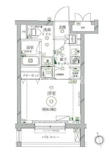 クレイシア南大井【1階】の間取り