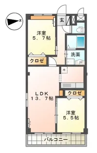 パールハイツK【2階】の間取り