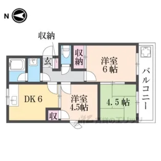 サニーハイツ朝日ヶ丘B【2階】の間取り