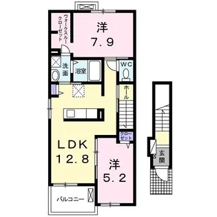 ローズ ゲート II【2階】の間取り