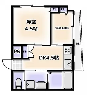 ディオコーポなんば【4階】の間取り