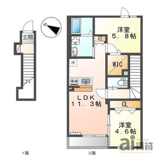 コーポ虹の橋【2階】の間取り